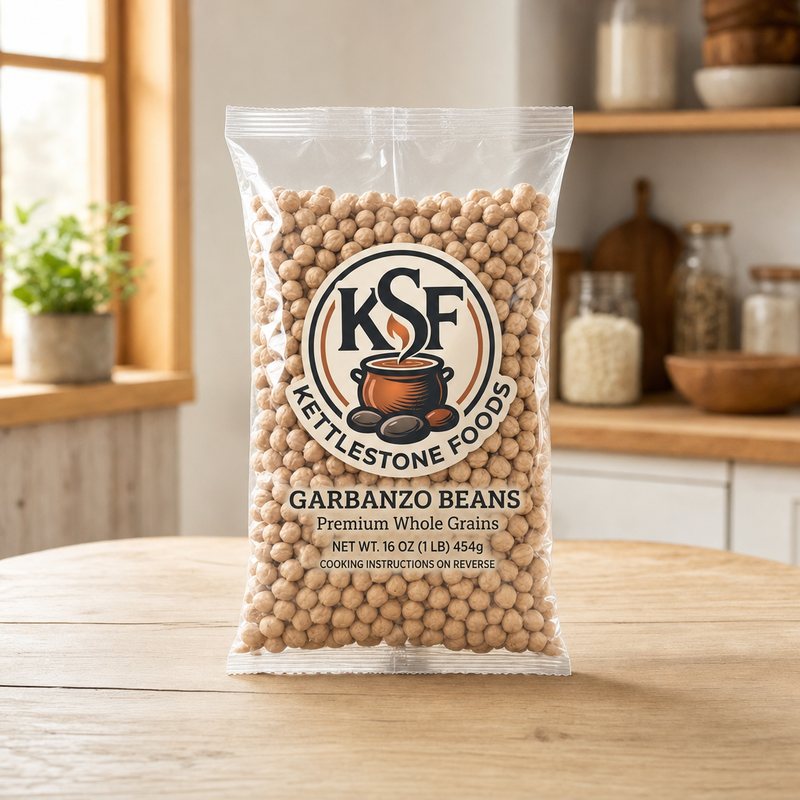 KettleStone Foods garbanzo (chickpeas) in retail packaging