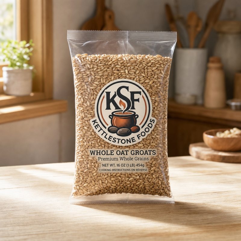 KettleStone Foods whole oat groats in retail packaging