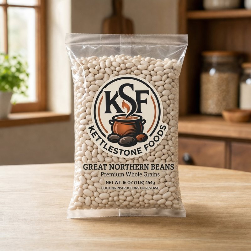 KettleStone Foods great northern in retail packaging